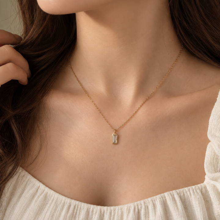 White stone necklace