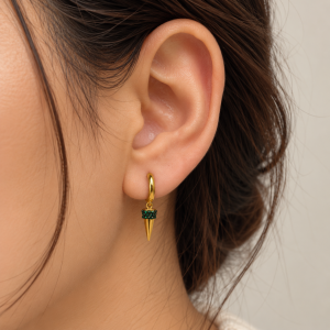 Emerald cone hoops