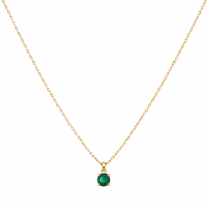 emerald round necklace