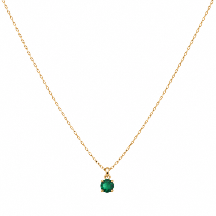 emerald round necklace