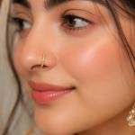 Titanium stone nose ring