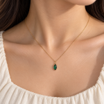 Emerald Solitaire Necklace