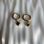 Black dainty hoops