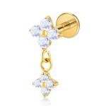 Flower hanging studs