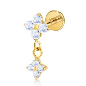 Flower hanging studs