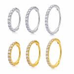Titanium stone nose ring