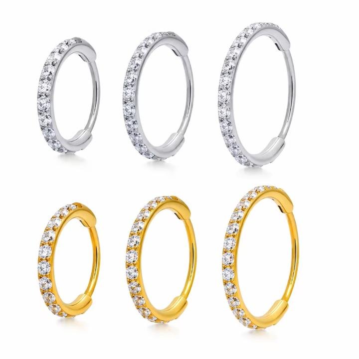 Titanium stone nose ring